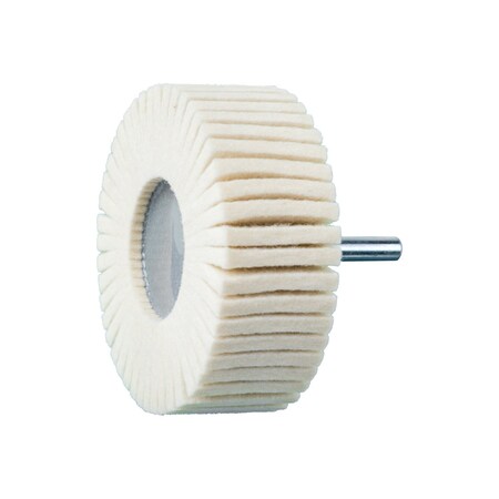 Pferd 3" Mounted Felt Flap Wheel, 1" Thick - 1/4" Shank, Soft Grade 5PK 48550